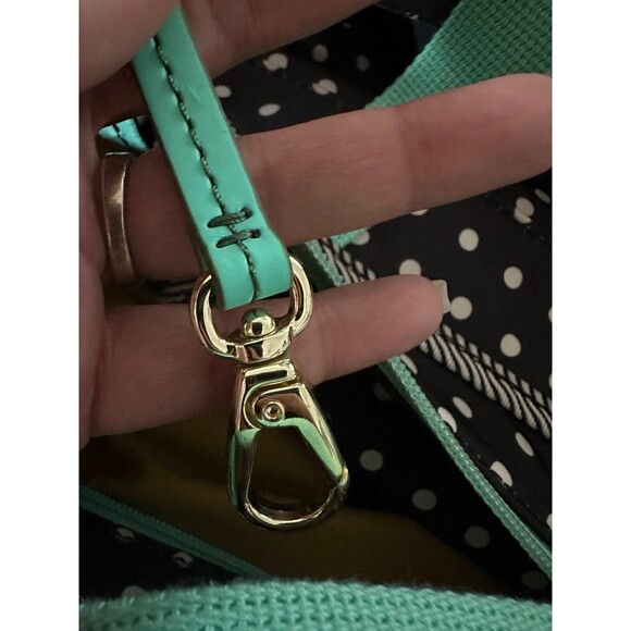 Fossil Keyper Nylon Polka Dots Zip Closure Shoulder Shopping Beach Tote Bag - Picture 8 of 10